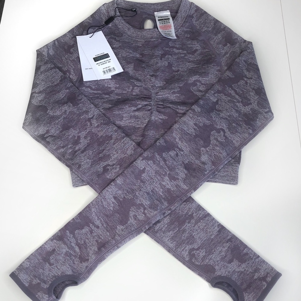 Gymshark Camo Seamless Long Sleeve Crop Top